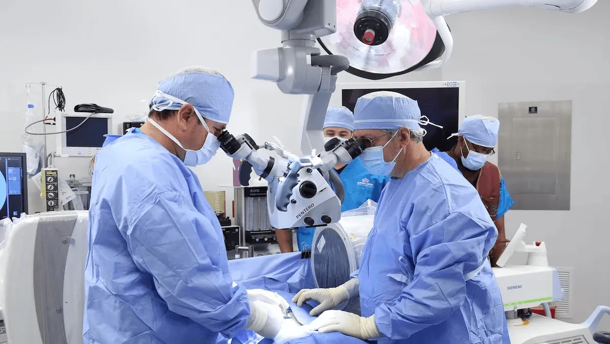A surgery being performed at the surgery center.